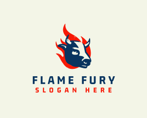 Flame Cow Barbecue logo design