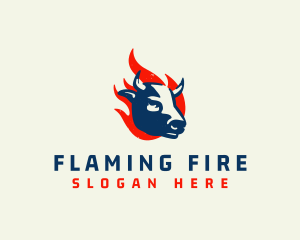 Flame Cow Barbecue logo design