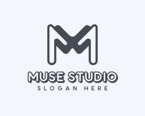 Studio Business Letter M logo design