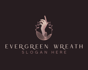 Hand Wreath Beauty logo design