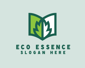 Eco Book Leaf logo design