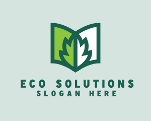 Eco Book Leaf logo design