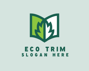 Eco Book Leaf logo design