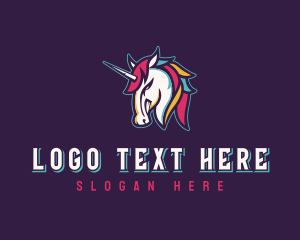 Gamer Unicorn Horse logo