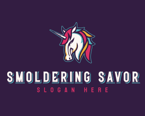 Gamer Unicorn Horse Logo