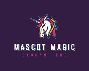 Gamer Unicorn Horse logo design