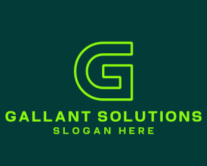 Neon Green Letter G logo design