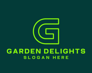 Neon Green Letter G logo design