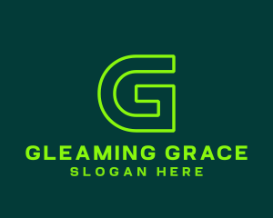 Neon Green Letter G logo design