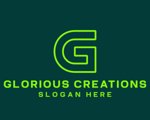 Neon Green Letter G logo design