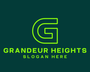 Neon Green Letter G logo design