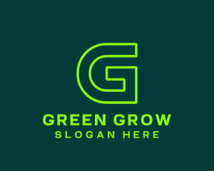 Neon Green Letter G logo design