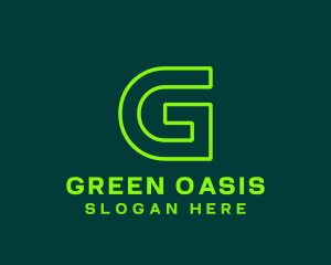 Neon Green Letter G logo design