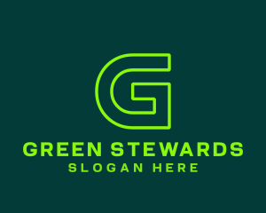 Neon Green Letter G logo design