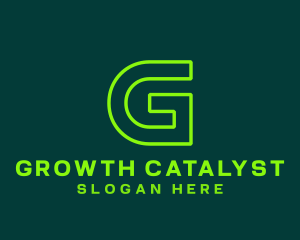 Neon Green Letter G logo design