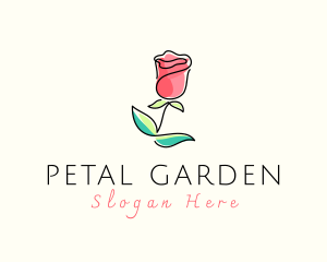 Watercolor Rose Flower logo design