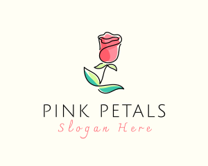 Watercolor Rose Flower logo design