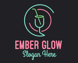 Neon Cocktail Bar logo design