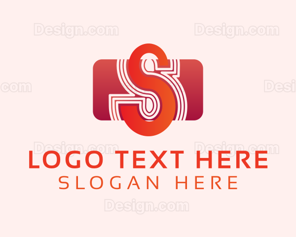 Modern Gradient Box Letter S Logo