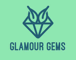 Blue Diamond Leaves logo design