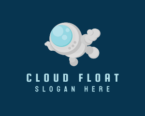 Floating Astronaut Cartoon logo design