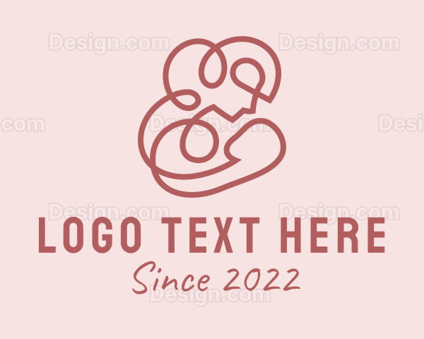 Pink Breastfeeding Mother Logo