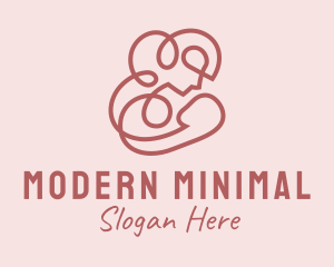 Pink Breastfeeding Mother  Logo