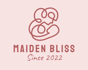 Pink Breastfeeding Mother  logo design