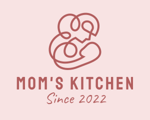 Pink Breastfeeding Mother  logo design