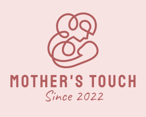 Pink Breastfeeding Mother  logo design