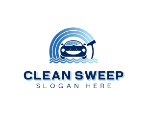 Clean Car Wash Wiper logo design