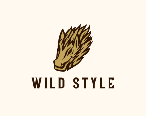 Wild Hog Character logo design