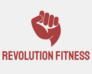 Red Revolution Chat Fist  logo design