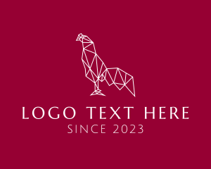 White Geometric Rooster logo design