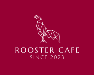 White Geometric Rooster logo