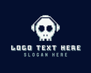 Skull Headphones Pixel logo