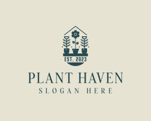 Flower Gardening Plant Shovel logo design