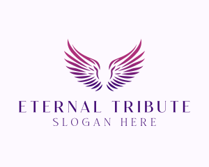 Memorial Angel Wings logo design