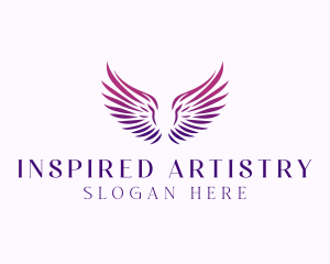 Memorial Angel Wings logo design