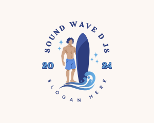 Surfer Water Wave logo design