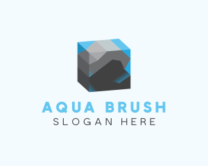 3D Rock Aquarium logo design