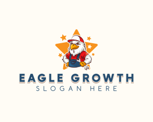 Mechanic Wrench Eagle logo design