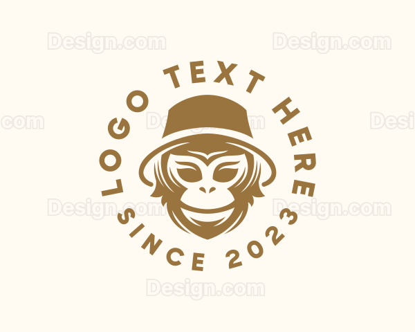 Monkey Hat Hipster Logo