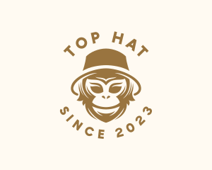 Monkey Hat Hipster  logo design