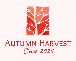 Orange Autumn Tree  logo design