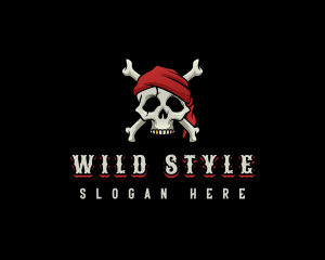 Pirate Bandana Skull logo