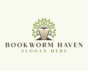 Tree Book Literature logo design