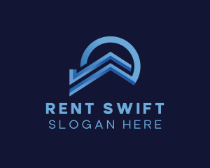 Geometric Roof Real Estate logo design