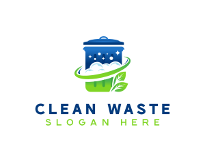 Trash Bin Sanitation Cleaning logo design