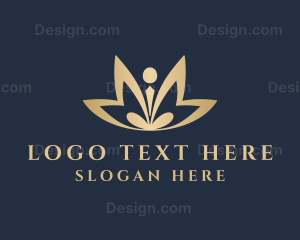 Golden Meditation Lotus Logo